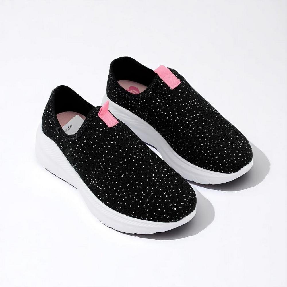 Tenis molekinha tecido shine comfy slip on menina infantil Preto 4