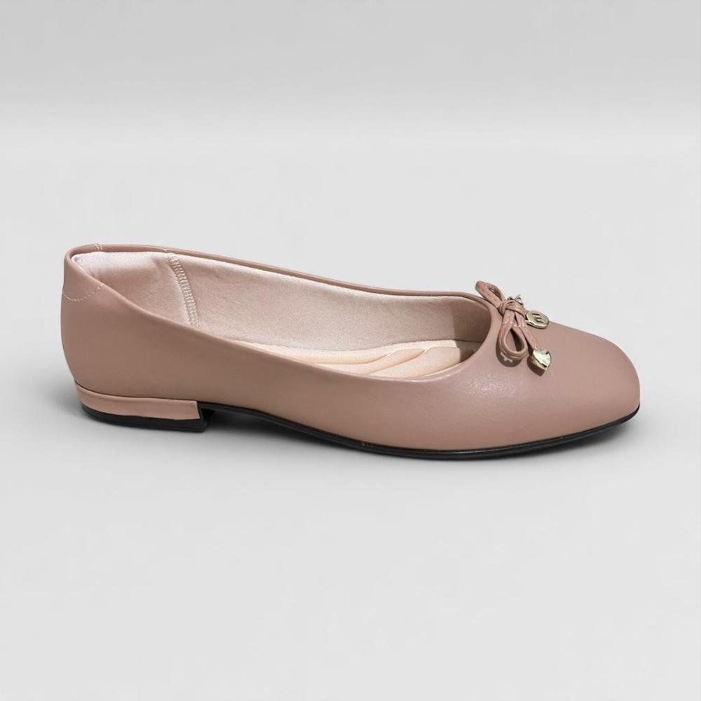 Sapatilha Feminino Moleca Napa Preto Nude 2