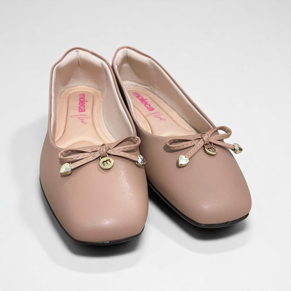 Sapatilha Feminino Moleca Napa Preto Nude 4