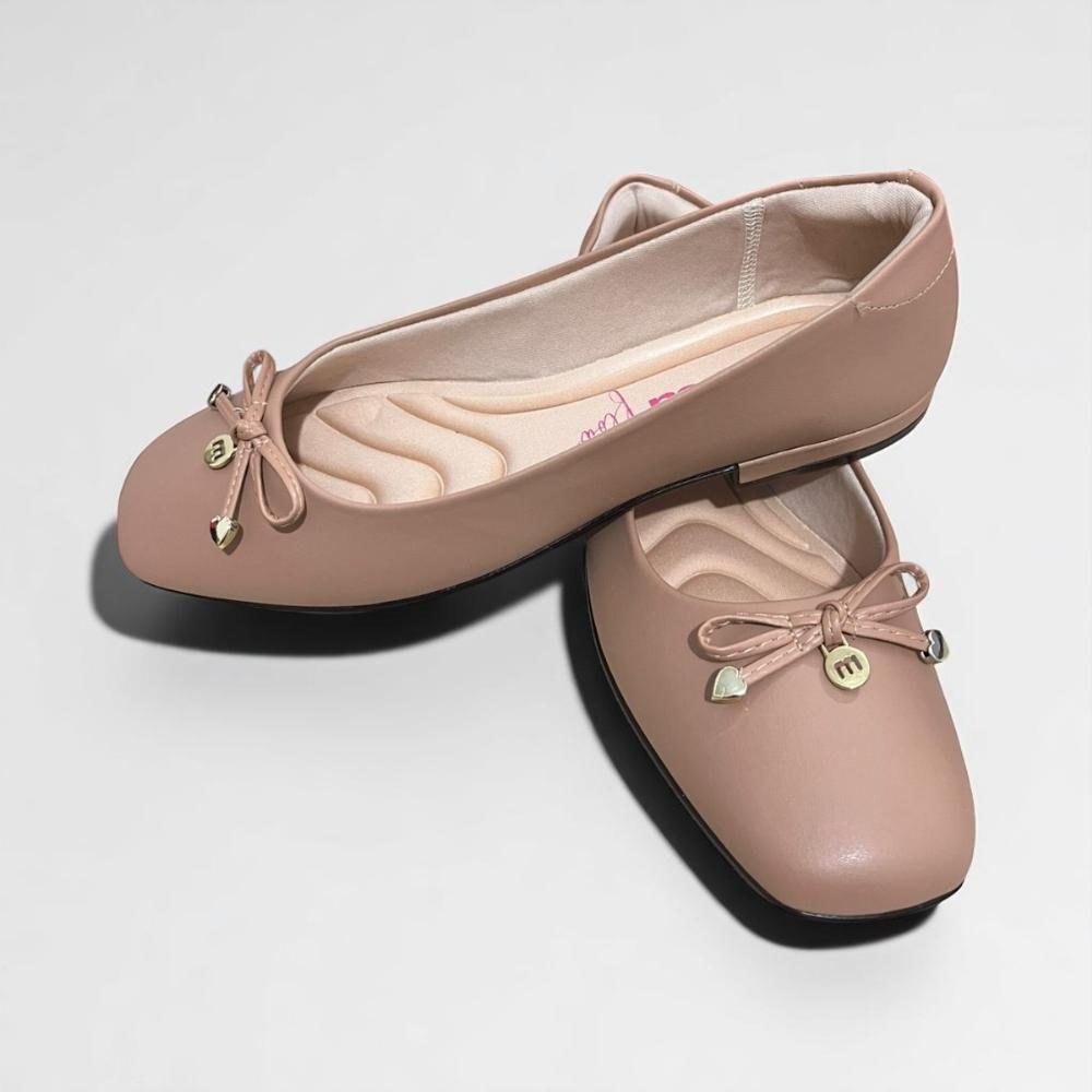Sapatilha Feminino Moleca Napa Preto Nude 5