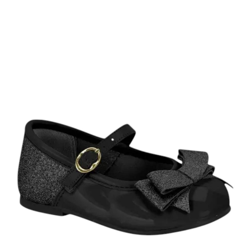 Sapatilha Boneca Infantil Menina Verniz Molekinha Preto 2