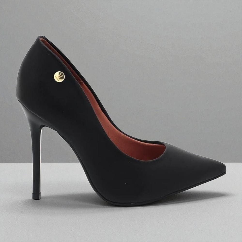 Sapato Scarpin Feminino Vizzano Salto Alto Fino Preto 2