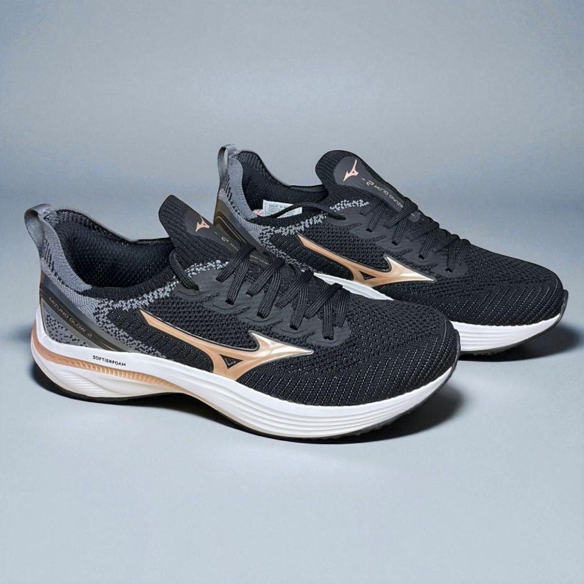 Tênis Mizuno Corrida Glow 2 Feminino - Preto Preto 2