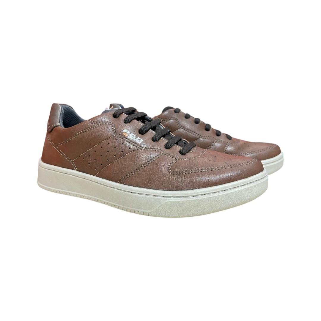 Sapato pegada masculino casual microfibra Pinhão/Café 2