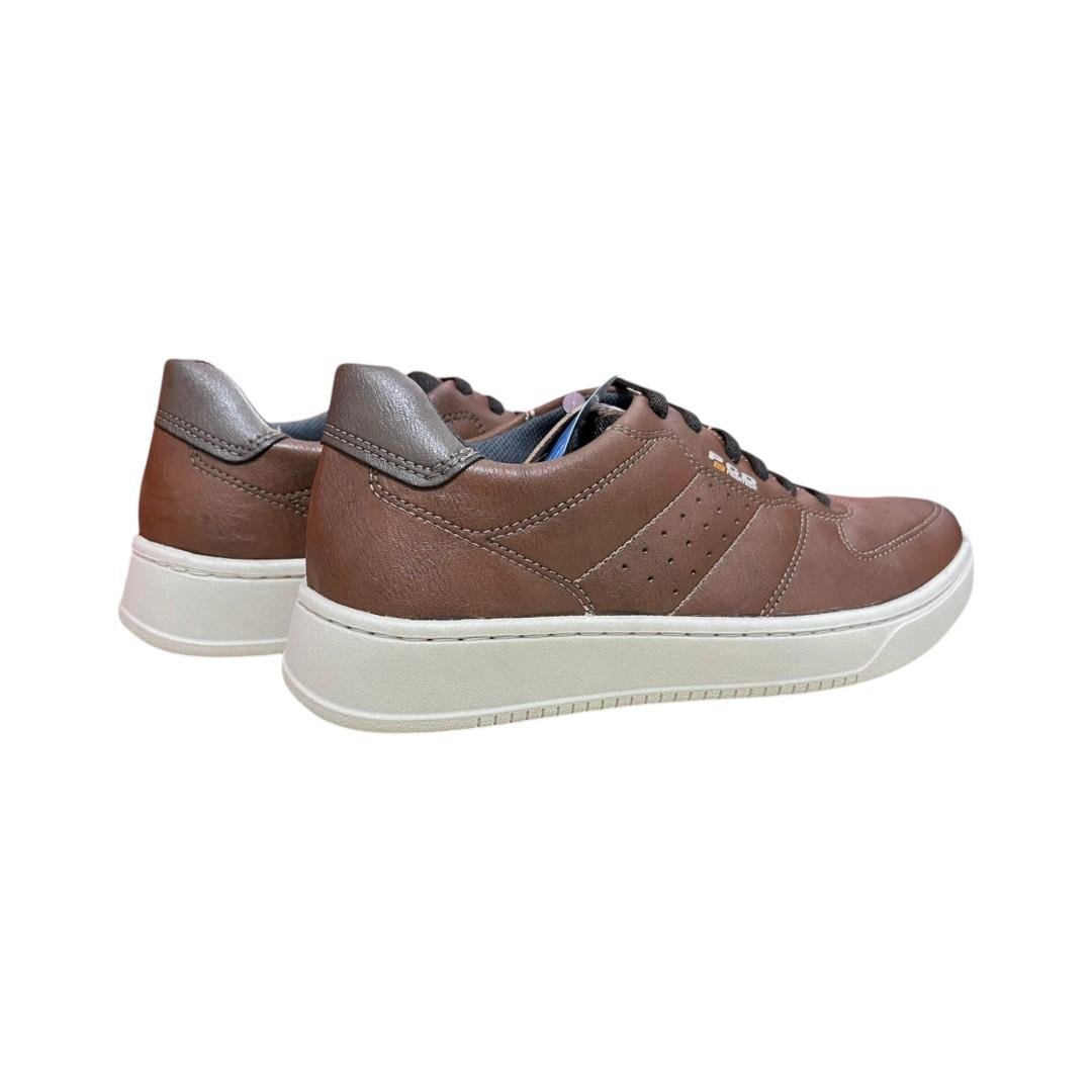 Sapato pegada masculino casual microfibra Pinhão/Café 5