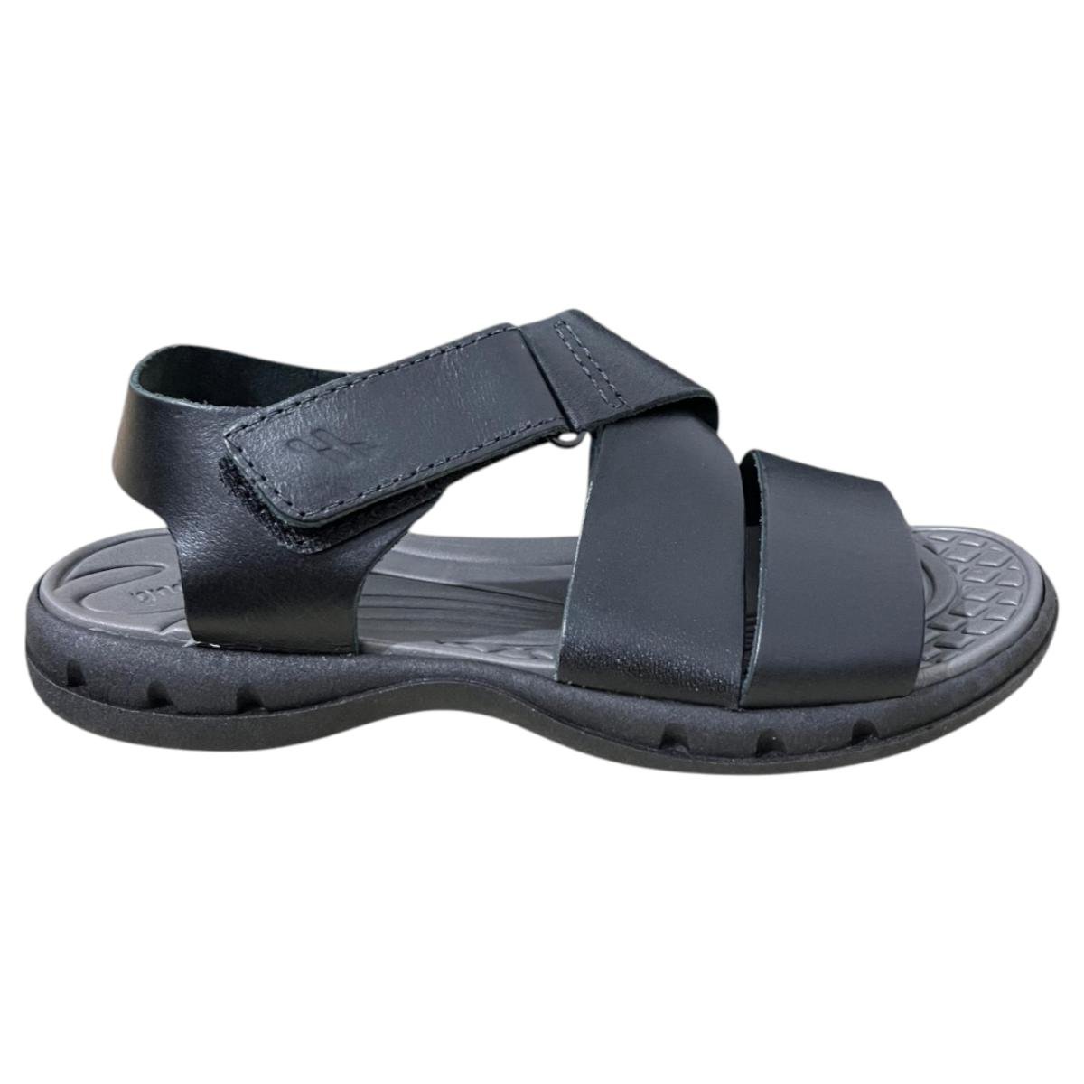 Sandalia tapua couro semi cromo masculino casual Preto 1