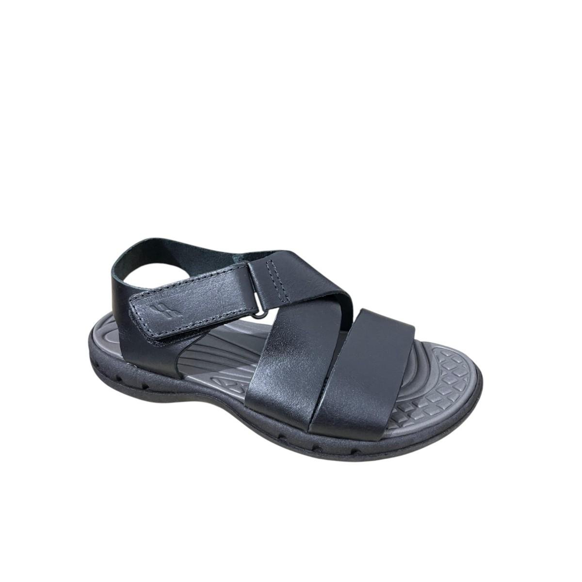 Sandalia tapua couro semi cromo masculino casual Preto 5