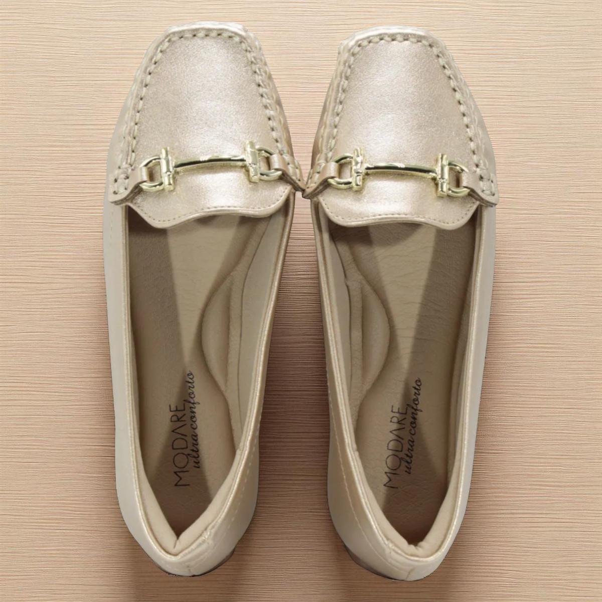 Sapato Feminino Modare Metalizado London Dourado 5