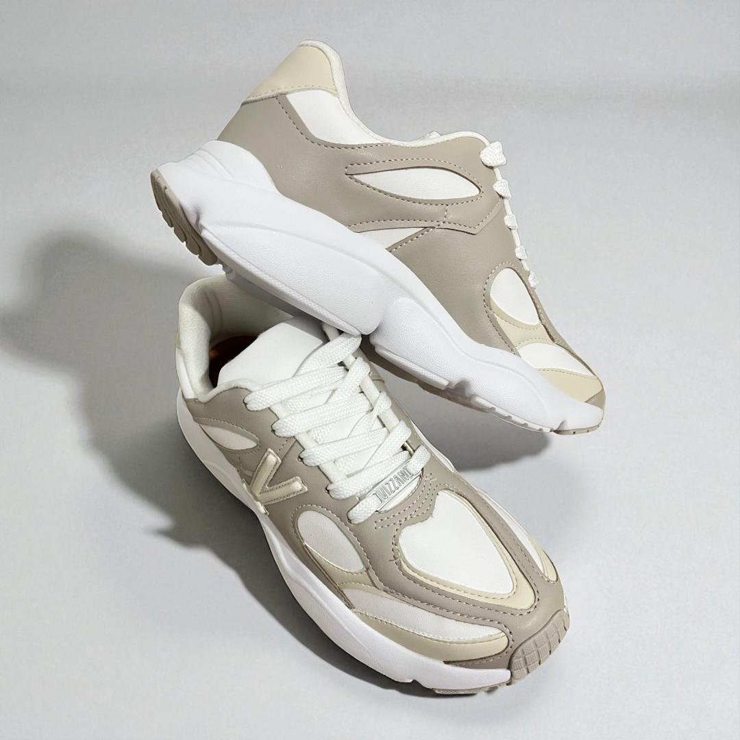Tênis vizzano pelica feminino branco-cinza-off Branco/Bege 4
