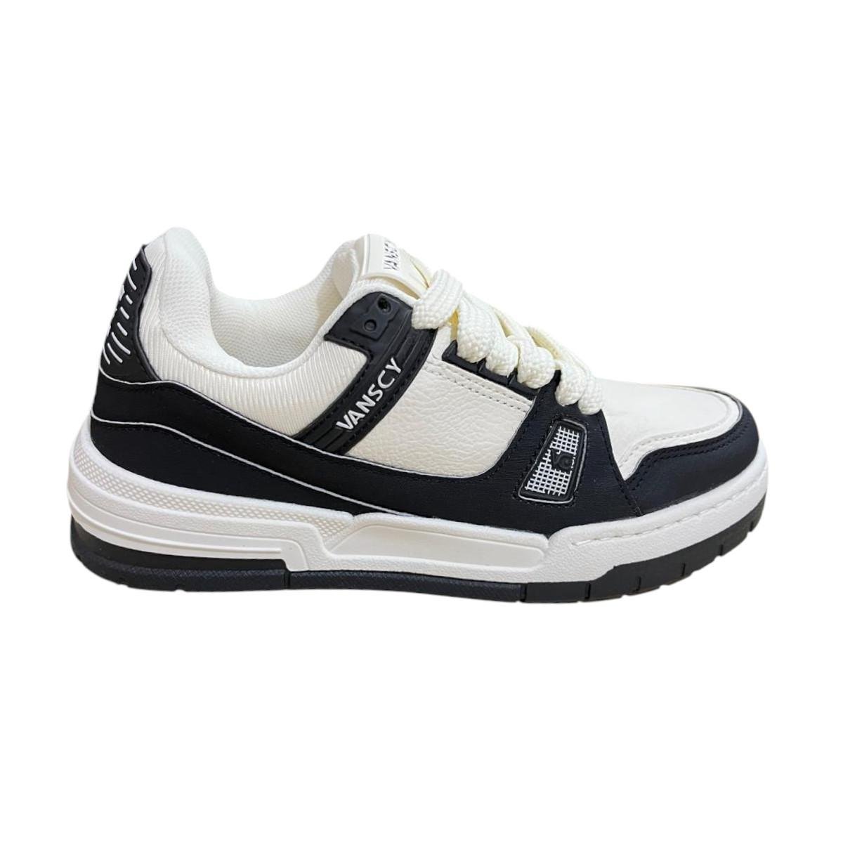 Tênis Masculino Vanscy Hawk Preto e Off White