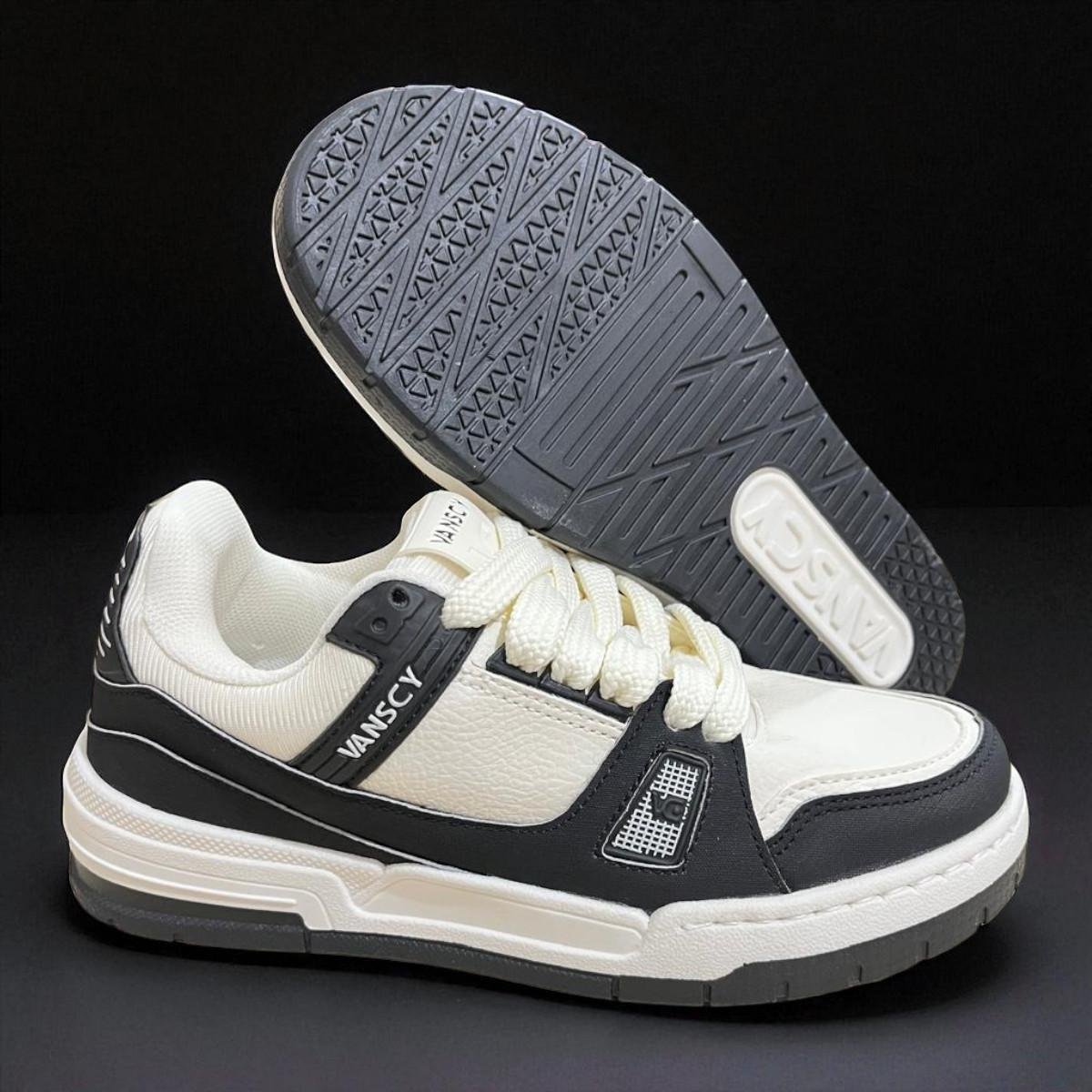 Tênis Masculino Vanscy Hawk Preto e Off White Marfim/Preto 4