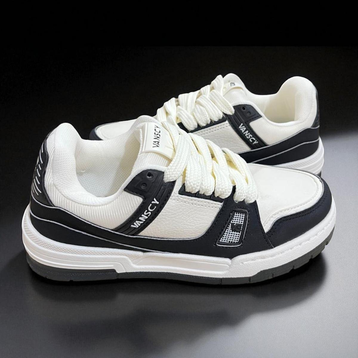 Tênis Masculino Vanscy Hawk Preto e Off White Marfim/Preto 5