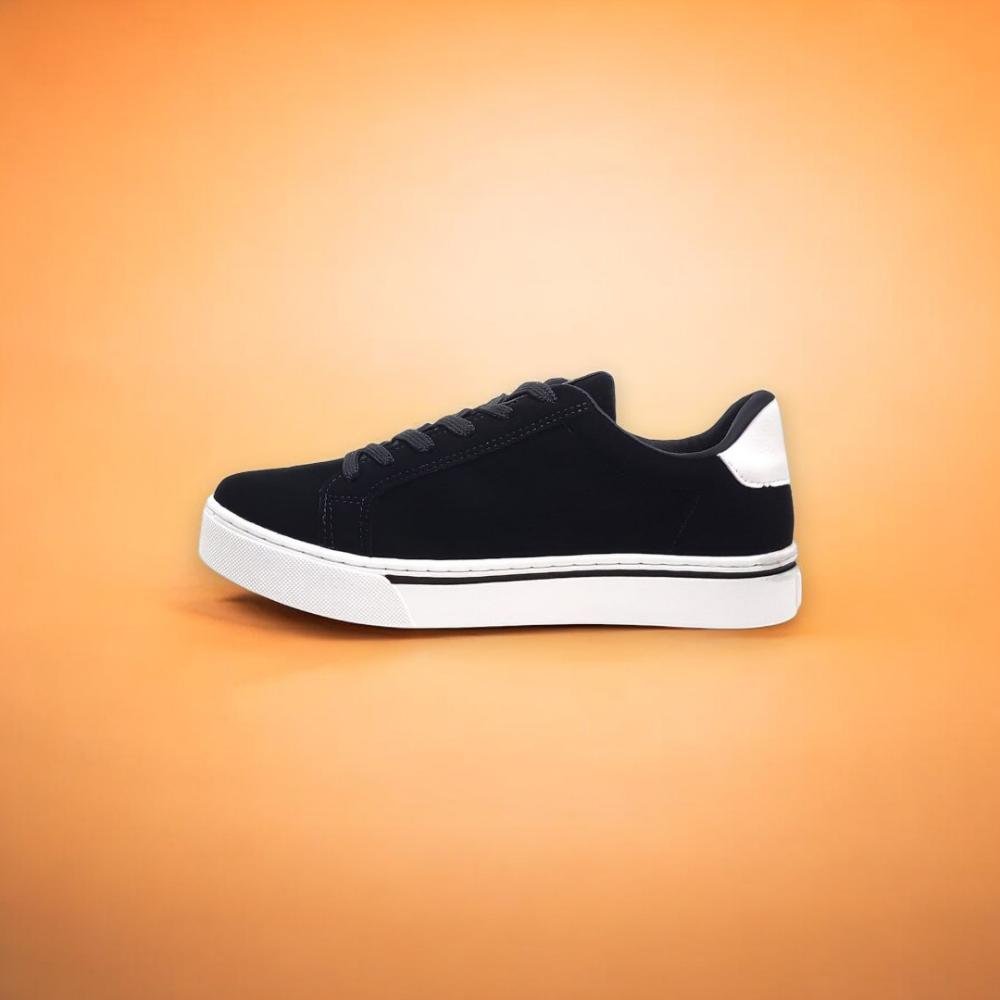 Tenis via marte feminino nobuck napa urbano Preto/Branco 4