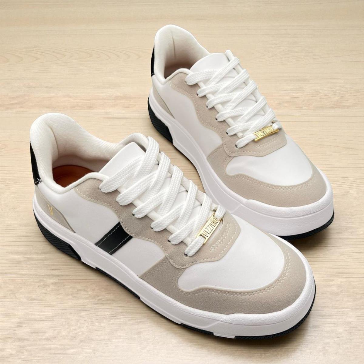 Tênis Feminino Vizzano Pelica Camurça Branco Off/Preto 2