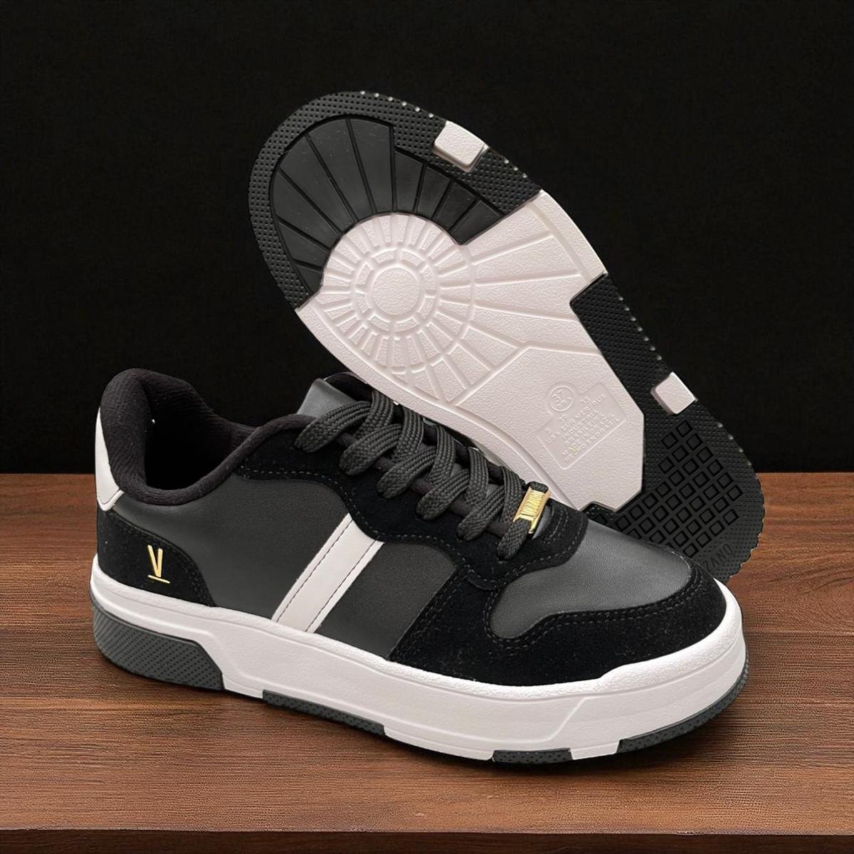 Tênis Feminino Vizzano Pelica Camurça Preto/Branco 3