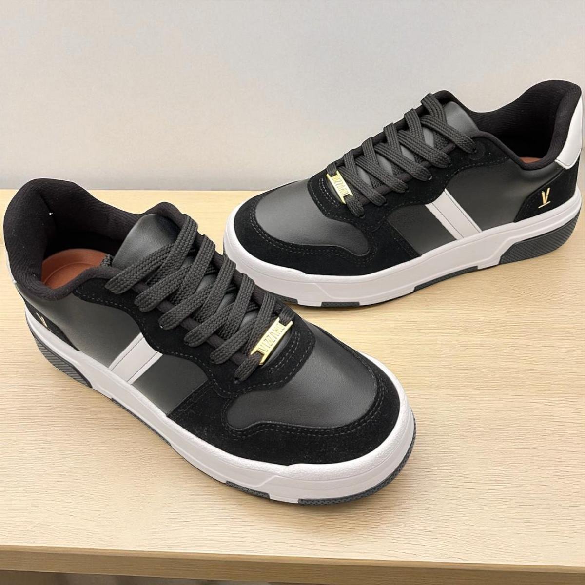 Tênis Feminino Vizzano Pelica Camurça Preto/Branco 4
