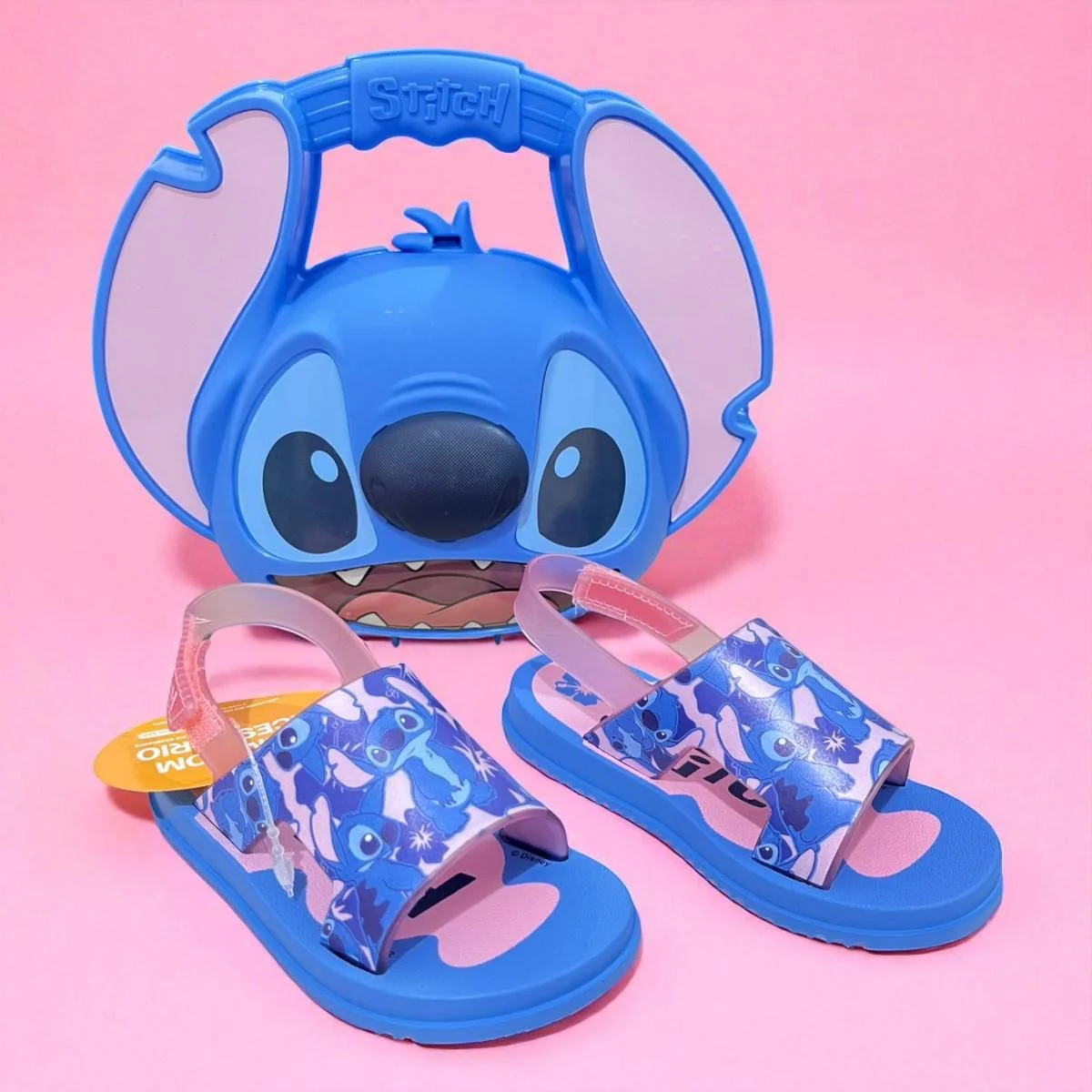Sandália Infantil Rosa Stitch Hora do Lanche Grendene Kids Azul/Rosa 5