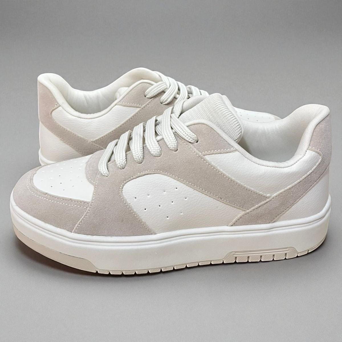 Tenis Feminino Casual Maxi Mundial Creme Cinza Creme/Cinza 2