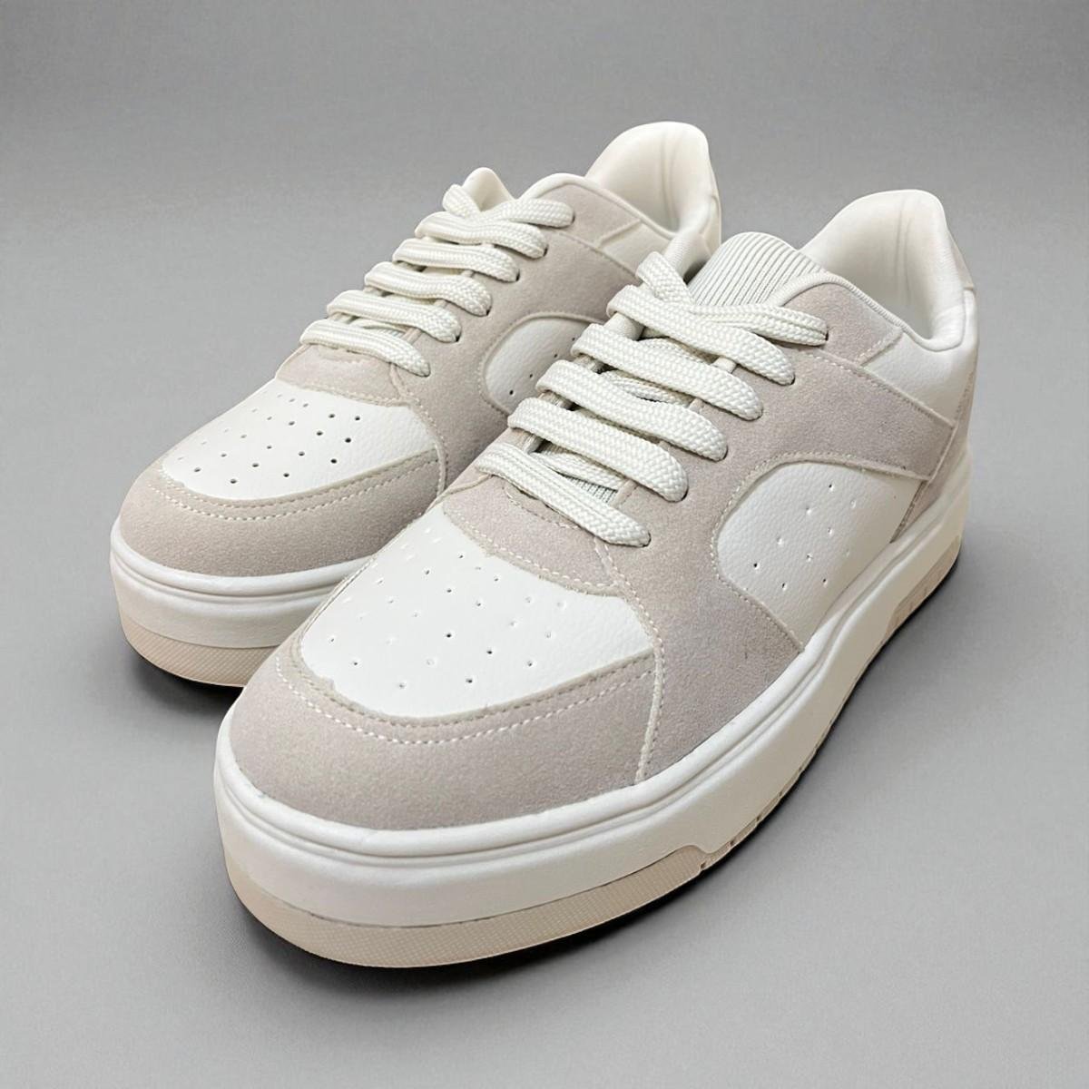 Tenis Feminino Casual Maxi Mundial Creme Cinza Creme/Cinza 3