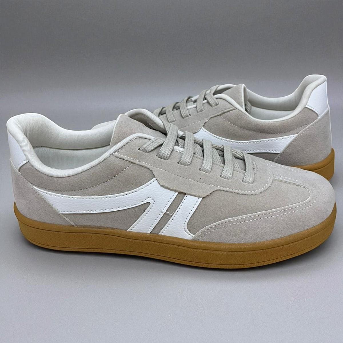 Tenis Feminino Maxi Mundial Preto Nobuck Cinza/Branco 2