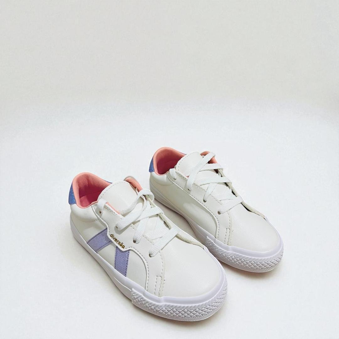 Tênis Diversão Mini Saulo DI2288 Casual Branco/Lilás 2
