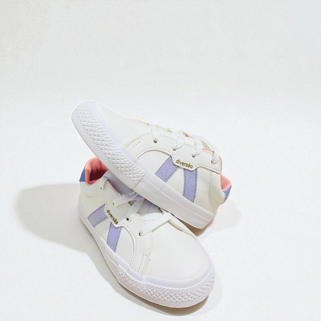 Tênis Diversão Mini Saulo DI2288 Casual Branco/Lilás 4