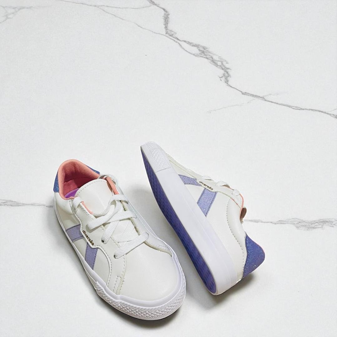 Tênis Diversão Mini Saulo DI2288 Casual Branco/Lilás 6