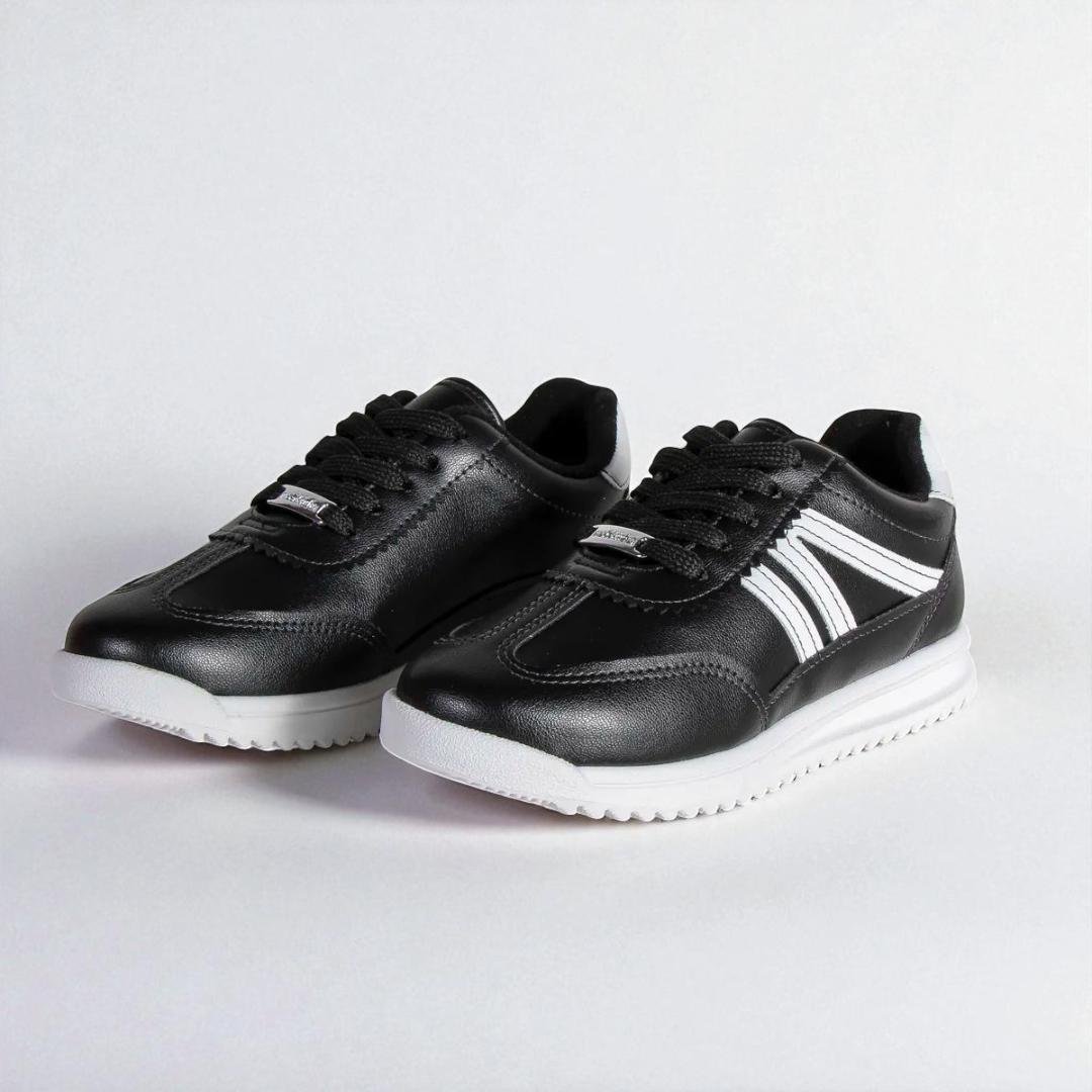 Tênis molekinha napa turim preto-branco meninas Preto/Branco 2