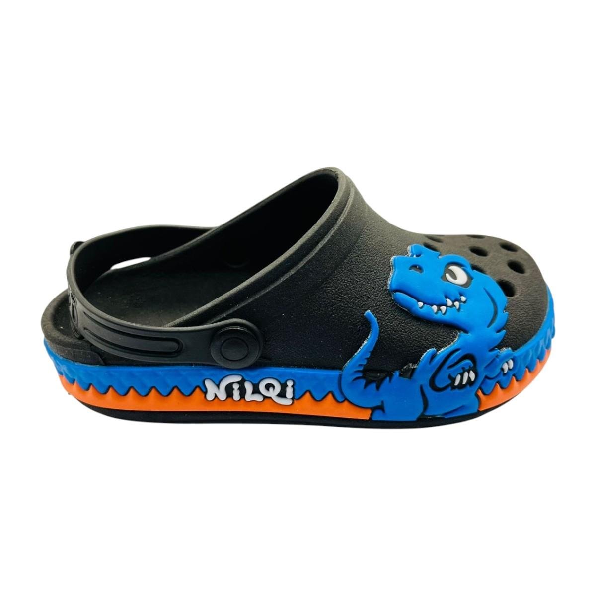 Sandália Infantil Babuche Nilqi Dinossauro Azul