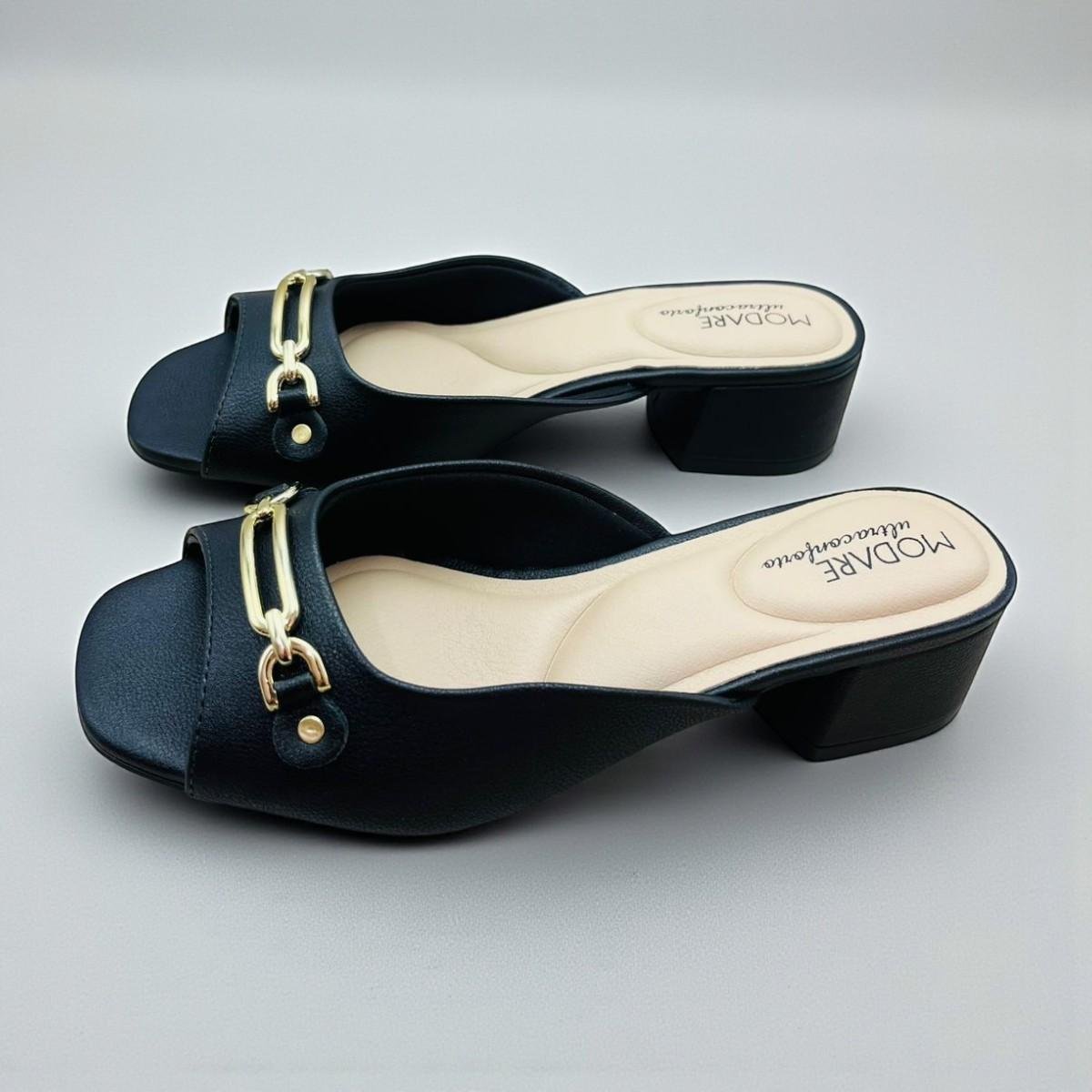 Tamanco Modare Ultraconforto Ortopédico Fascite Plantar Esporão Preto 3