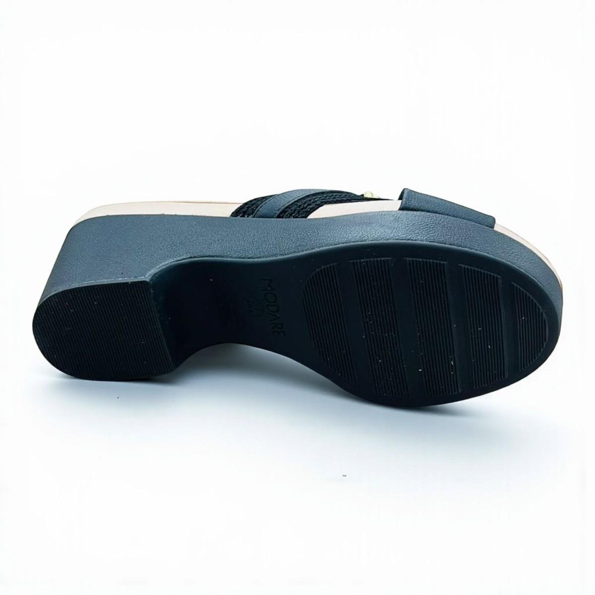 Tamanco Modare Ultraconforto Feminino Anabela Preto 6