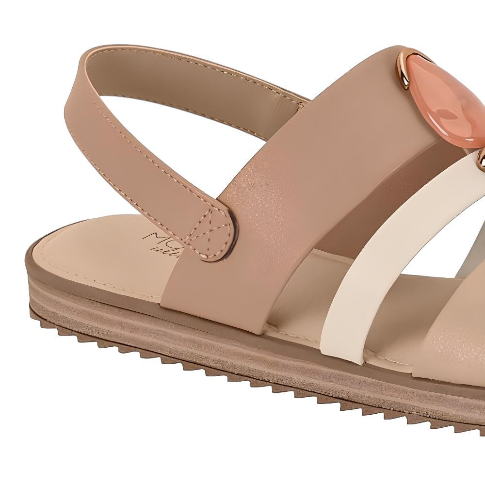 Sandália feminina pedraria ultraconforto modare Nude/Bege/Creme 2
