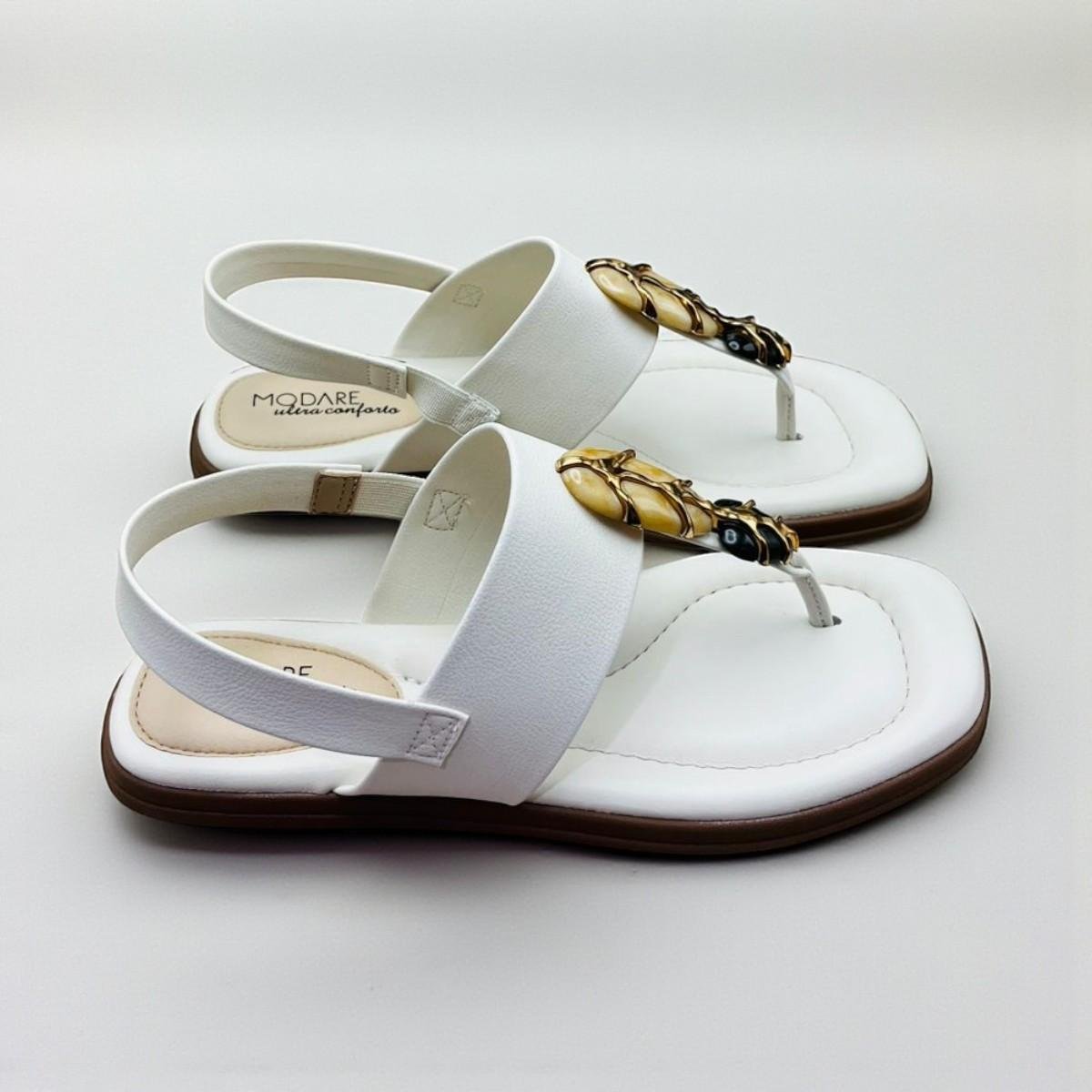 Sandália Rasteira Feminino Modare Ultraconforto Branco 2