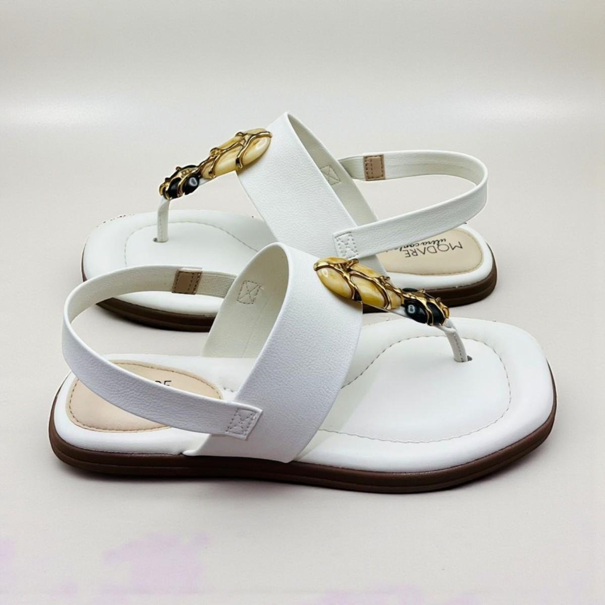 Sandália Rasteira Feminino Modare Ultraconforto Branco 3