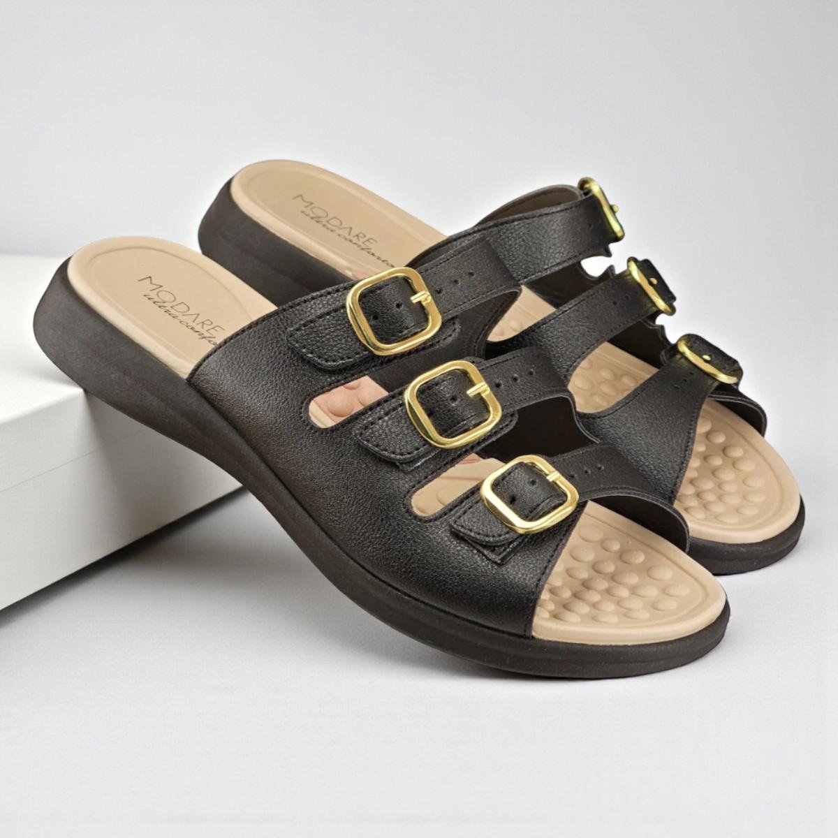 Tamanco Modare Feminino Conforto Ajustável Preto 2