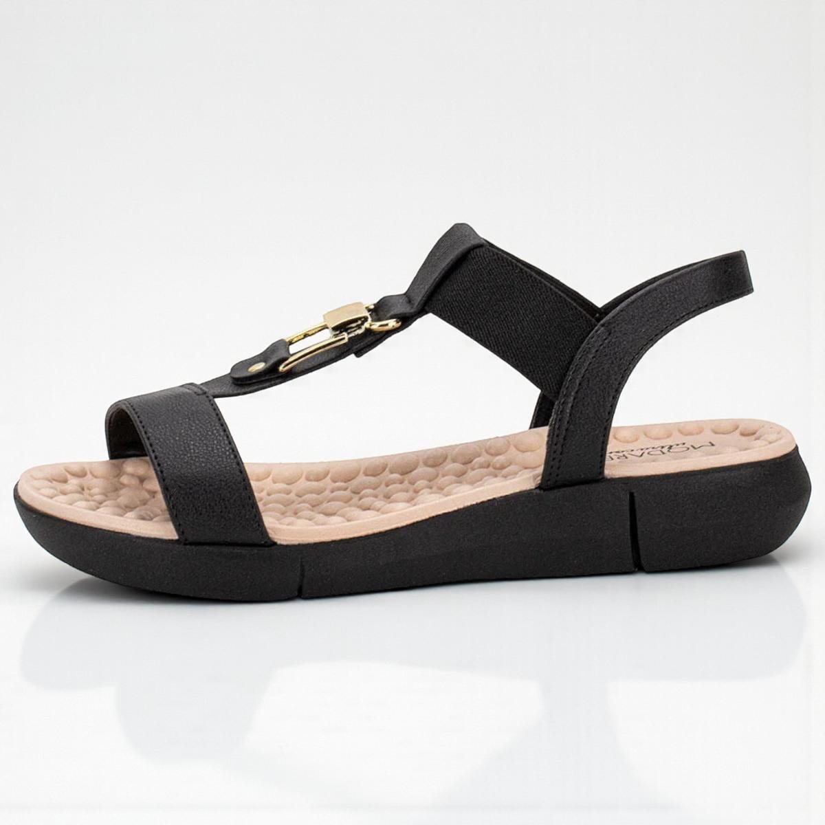 Sandália Modare Feminino Elastano Estilo e Conforto Preto 2