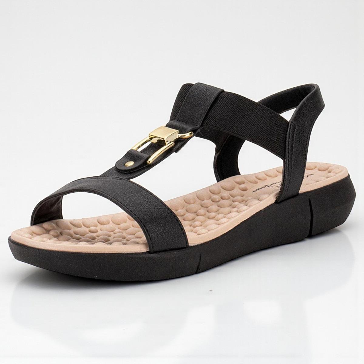 Sandália Modare Feminino Elastano Estilo e Conforto Preto 5