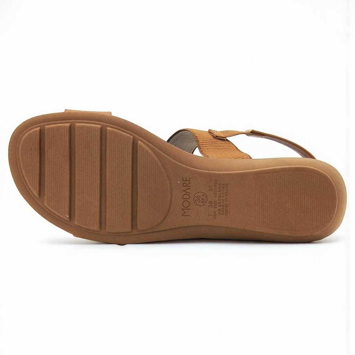 Sandália Modare Pedraria Tira Elástica Calce Fácil Camel 6