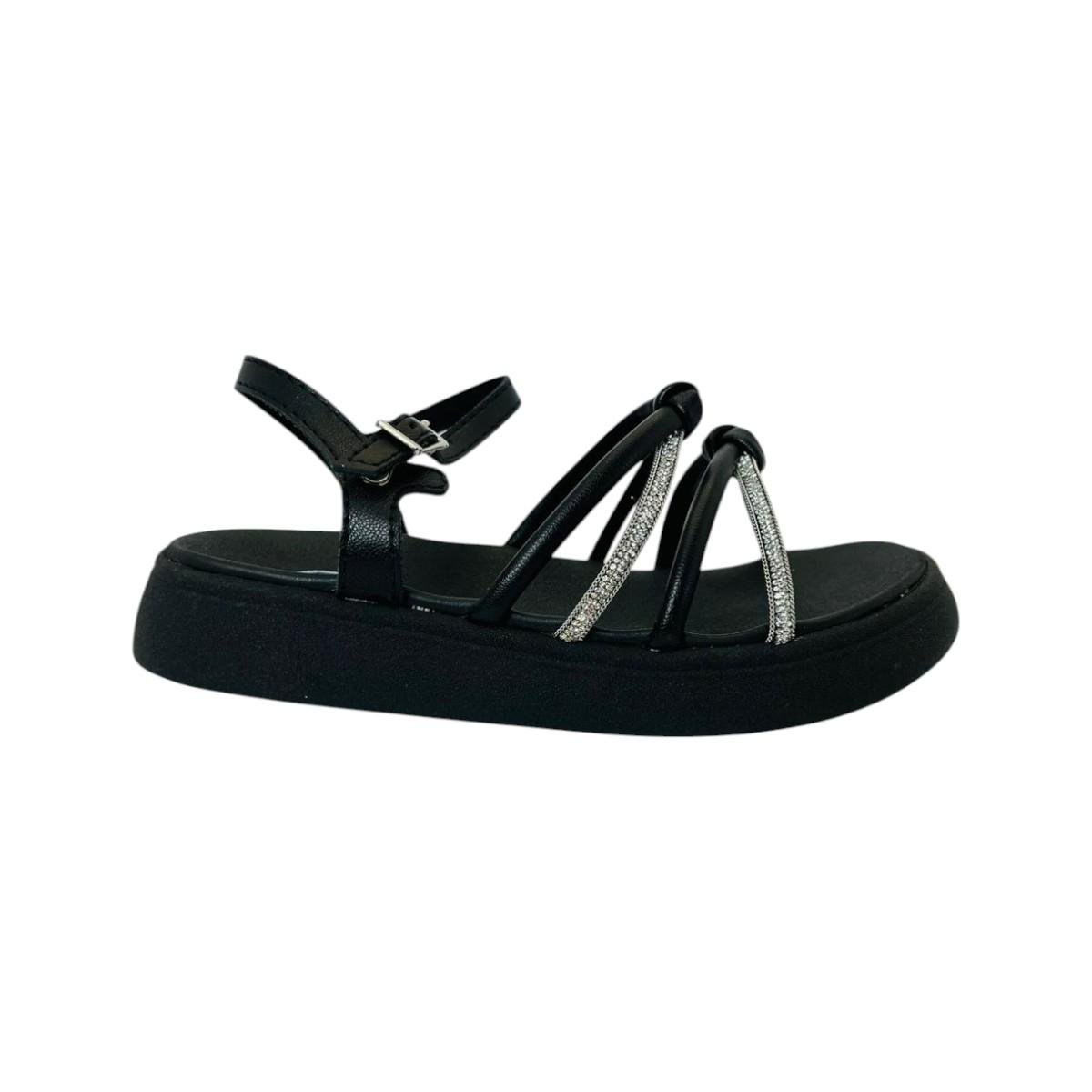 Sandália Molekinha Infantil Meninas com Tiras Brilhantes