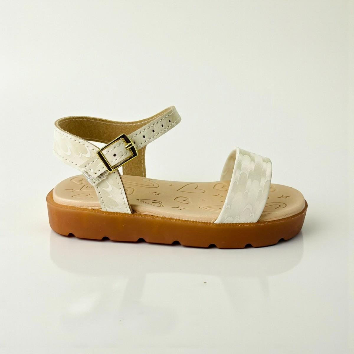 Sandália Molekinha Infantil Meninas Com Led Off White 2