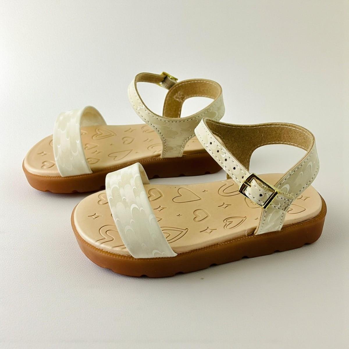 Sandália Molekinha Infantil Meninas Com Led Off White 3
