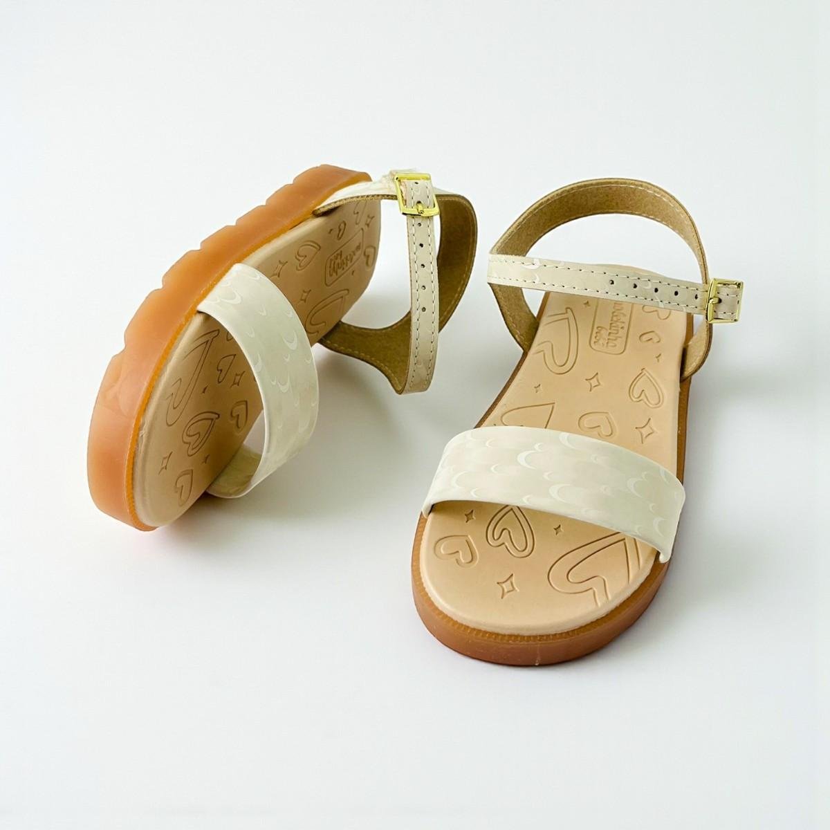 Sandália Molekinha Infantil Meninas Com Led Off White 4