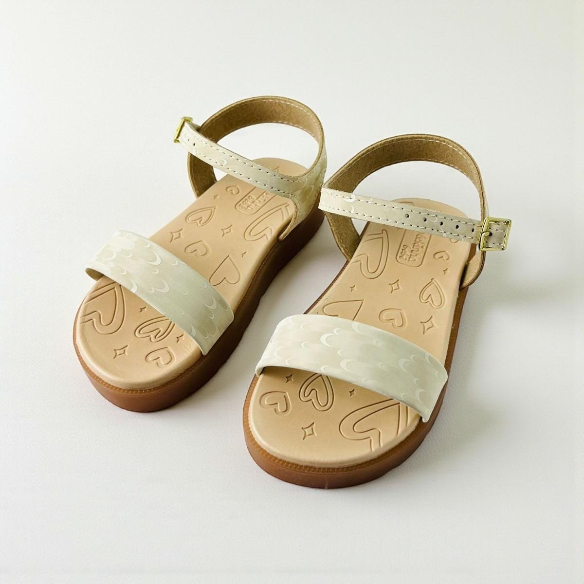 Sandália Molekinha Infantil Meninas Com Led Off White 5