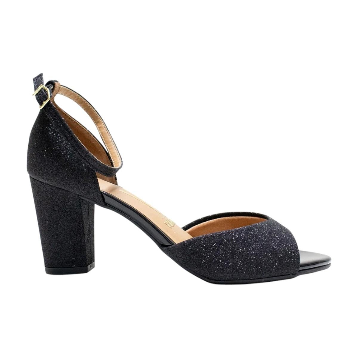 Sandália Feminina Glitter Vizzano Salto Médio