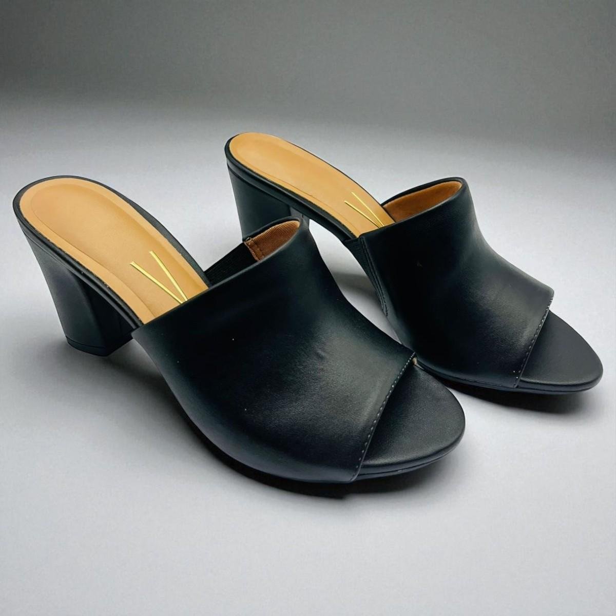 Tamanco Feminino Salto Grosso Bloco Vizzano Preto 2