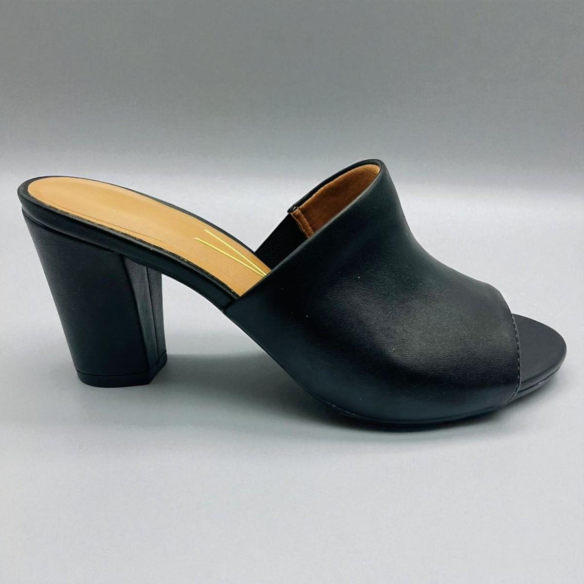 Tamanco Feminino Salto Grosso Bloco Vizzano Preto 3