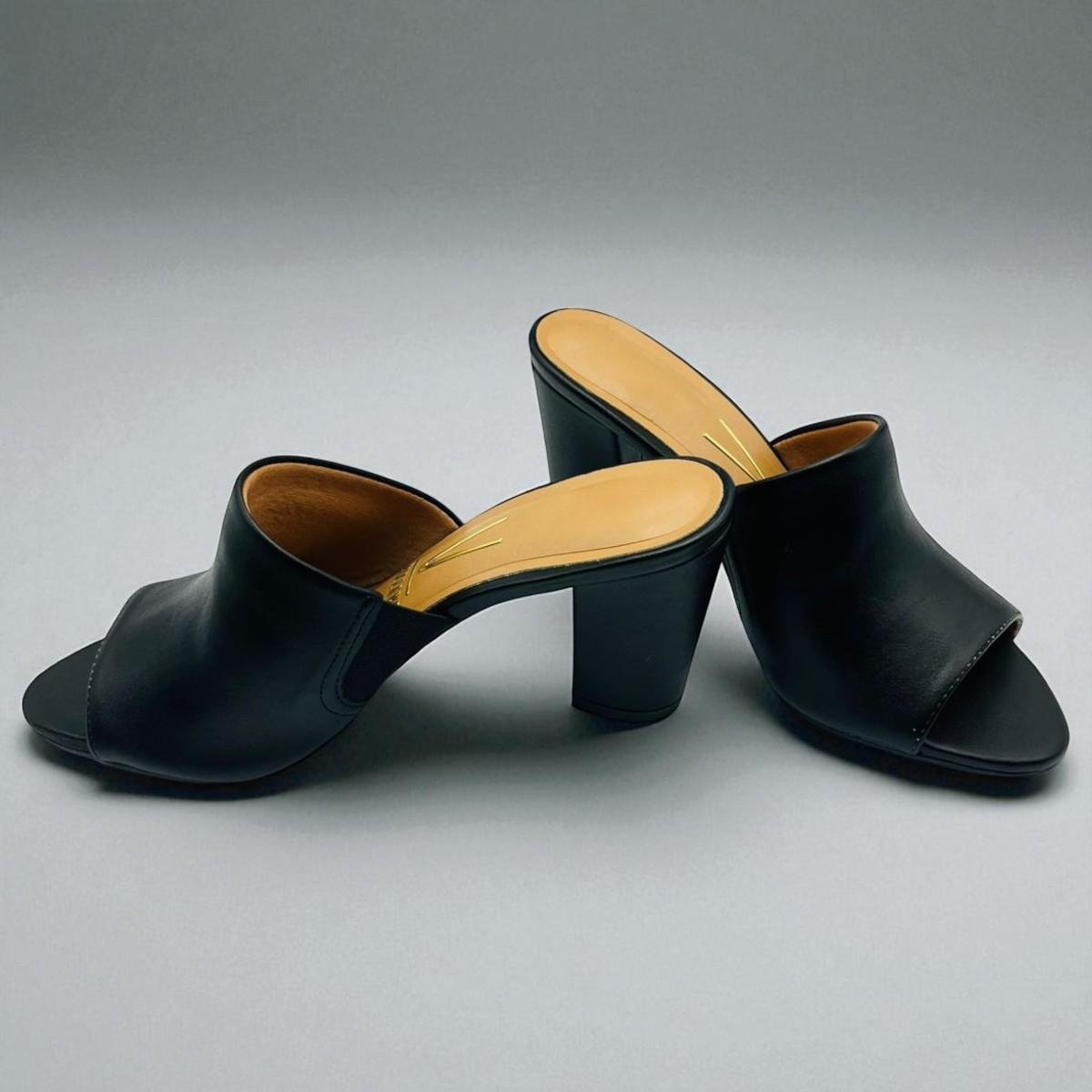 Tamanco Feminino Salto Grosso Bloco Vizzano Preto 5