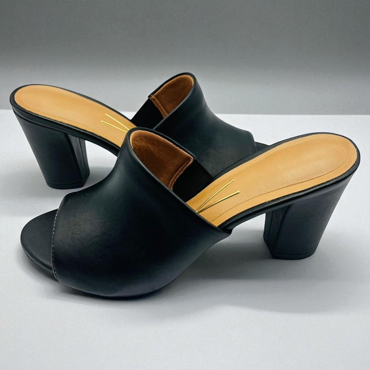 Tamanco Feminino Salto Grosso Bloco Vizzano Preto 6