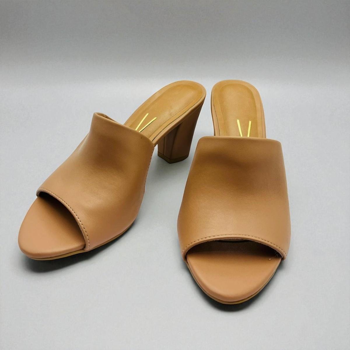 Tamanco Feminino Salto Grosso Bloco Vizzano Nude 4