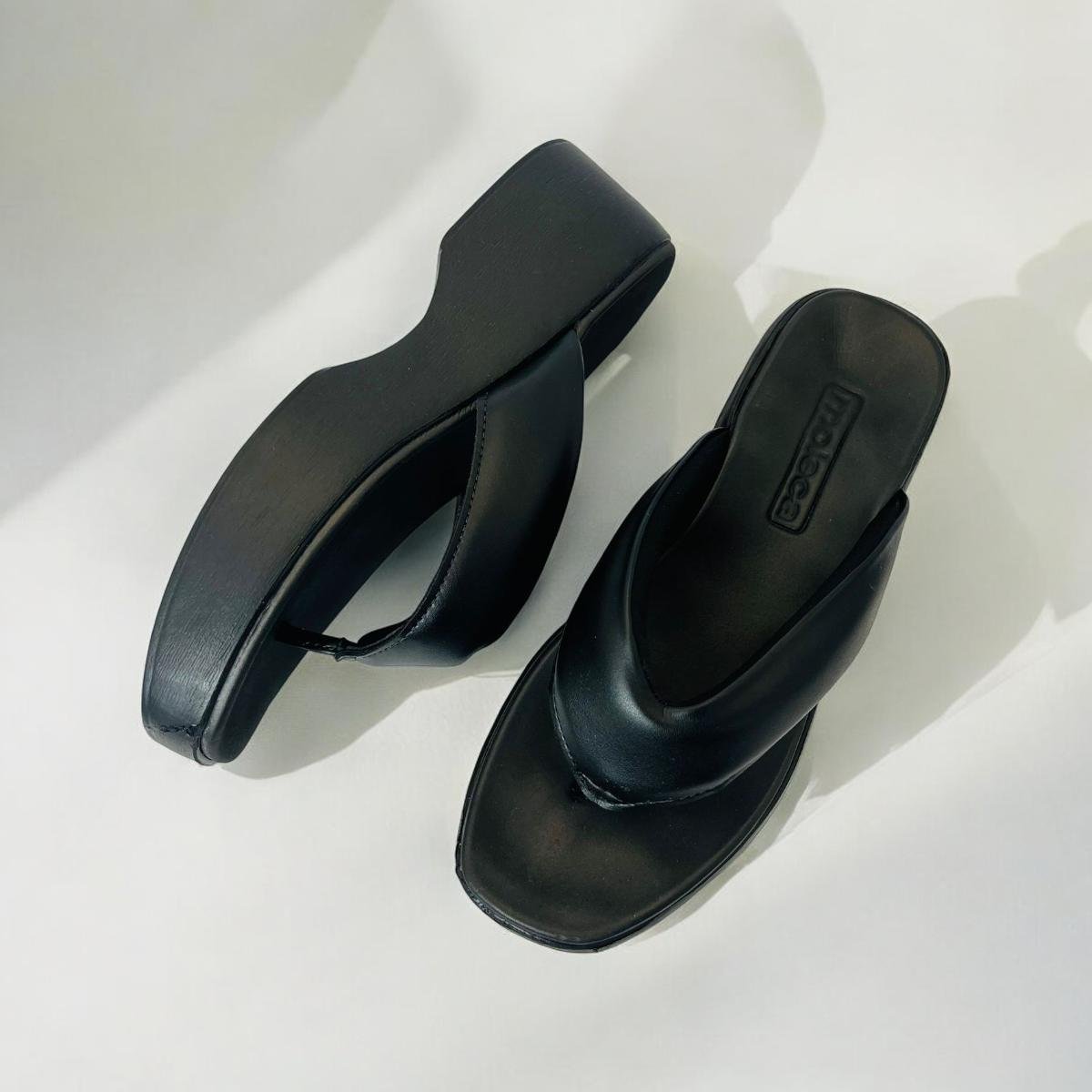 Tamanco Moleca Tipo Chinelo Plataforma Feminino Preto 3
